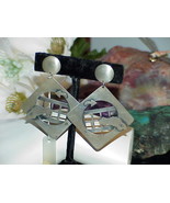 SPECTACULAR SIGNED R/M STUDIO ARTISAN STERLING SILVER MODERNIST EARRINGS... - $98.99