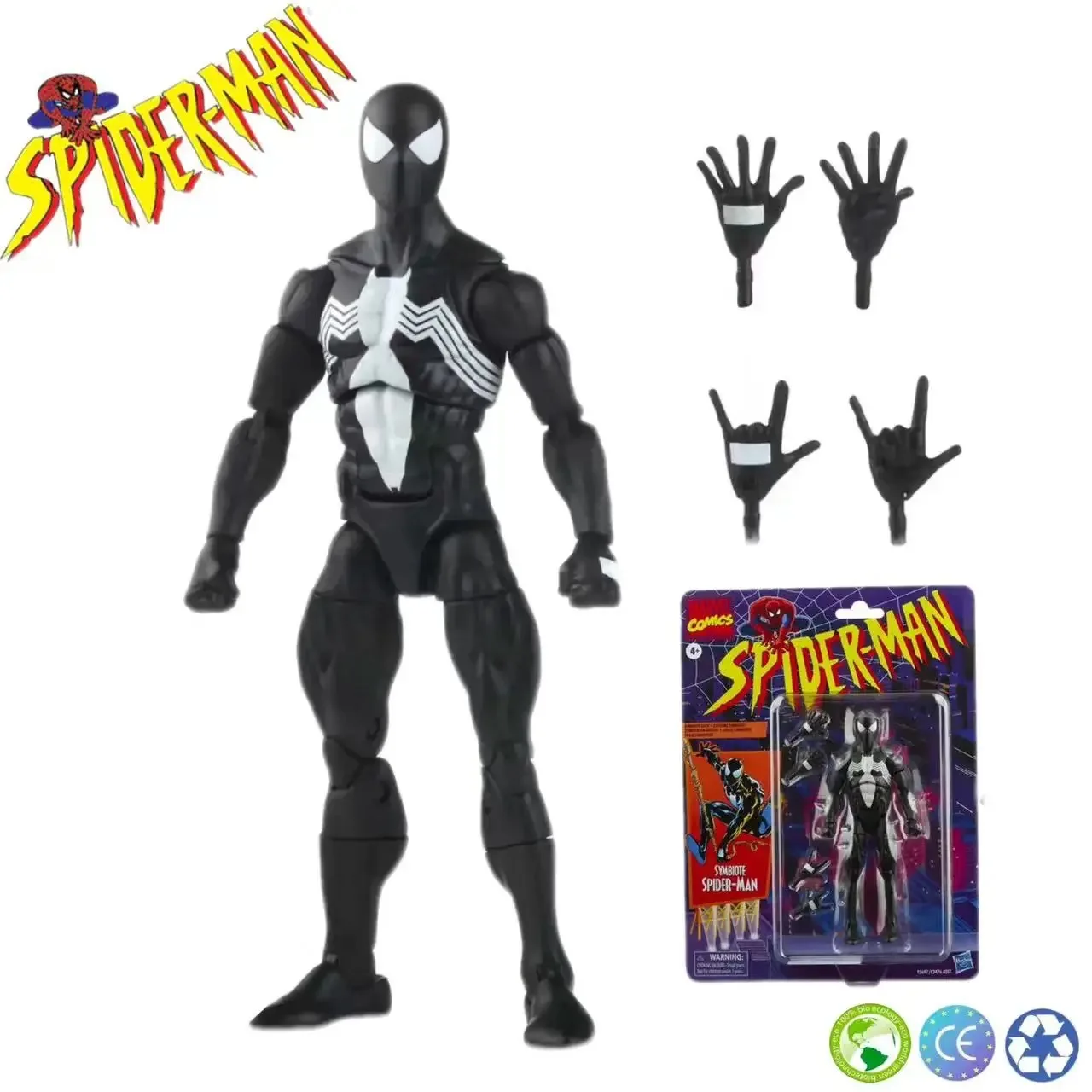 Marvel Legends Black Spider Man Vintage Armor Symbiote Venom Amazing Friends - £23.60 GBP