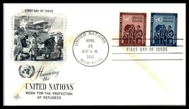 1953 United Nations Fdc Cover - Protection Of Refugees, New York O12 - £2.32 GBP