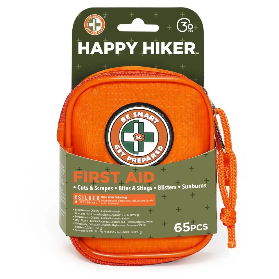 Be Smart Get Prepared Outdoor First Aid - Happy Hiker, 65 Pcs Free shipping - $23.75