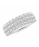 ANGARA 1.45 Ct Three Row Bar-Set Natural Diamond Anniversary Ring in 14K... - £2,372.84 GBP