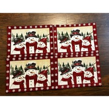 Set of 4 St. Nicholas Square Snowman Christmas Placement Holidays Dinner Party - £21.93 GBP