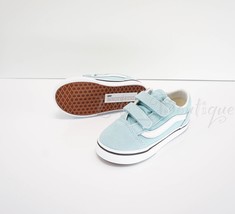 NoBox New Vans Old Skool V Toddler Shoes Canvas Suede Aquatic True White... - $38.95