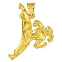 10k Solid Yellow Gold Female Marshal Arts Karate Sports Pendant Necklace - £141.46 GBP+