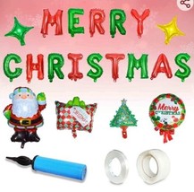 Merry Christmas Aluminum Foil Balloons Party Decor Xmas Celebration Deco... - $6.14