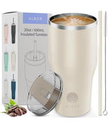 ALBOR 20 Oz Tumbler - Insulated Coffee Tumbler with Handle and Straw, Co... - £17.73 GBP