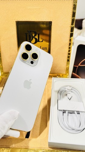 CUSTOM 24k Gold Plated Frame Apple iPhone 17 Pro Max 1 TB White Back Unlocked Item image 14