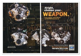 Ford F-150 Truck New Engines Choose Your Weapon 2011 2-Page Print Magazine Ad - $12.30