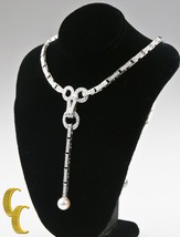 Cartier Diamond and Pearl Agrafe 18k White Gold Rare Vintage Necklace/ P... - £62,100.47 GBP