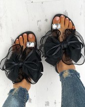 Summer Cute Bowtie Decorate Non-Slip Sandals Slipper Flats Casual Fashion Female - £21.17 GBP