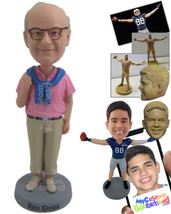 Personalized Bobblehead Dashing Gentleman In Bright Coloured Shirt - Leisure &amp; C - £72.51 GBP