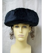 Black Strommel Costume Hat with Payes Rabbi Jewish Russian Faux Fur Head... - $367.95 MXN