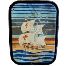 Sharps St George Ships Antique Toffee Candy Tin Nautical c1950s Collectible B74 - £29.21 GBP