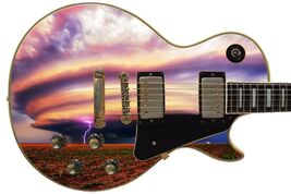 Guitar Skin Electric Axe Wrap Re-skin Pink Blue Cotton Candy Tornado 148 - $44.50