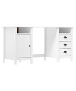 vidaXL Desk White Solid Pine Wood Standard Desk Rectangular Rustic - €340,85 EUR