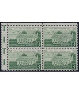 1108 - Miscut Gutter Snipe Error / EFO Block of 4 &quot;Gunston Hall&quot; Mint NH - $15.03 CAD