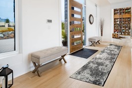 ShadesU Black Abstract Design Non-Slip Hallway Runner Rug 31 in x 5 feet... - $29.69