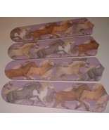CUSTOM CEILING FAN ~MAJESTIC HORSES ON PURPLE STARRY SKY  ~FINALLY BACK ... - €101,93 EUR