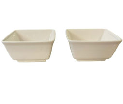 Set of 2 Pottery Barn White Square Bowls Japan Made Microware & Dishwasher Safe - £38.94 GBP