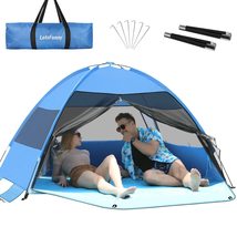 Large Easy Setup Beach Tent,Anti-UV Shelter Canopy Sun Shade with Extended Floor - £63.93 GBP