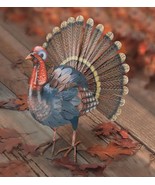 Handcrafted Metal Turkey 17 Inch Fall Display Thanksgiving Decor Indoor ... - $121.99