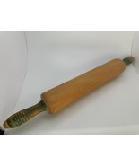 Vintage Wood Green Handle Rolling Pin 17.25” NB2 - €25,79 EUR