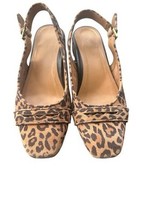 Vionic Leather Mules Lynda Womens 7.5 Slide Loafers Leopard Statement - $469.08 MXN