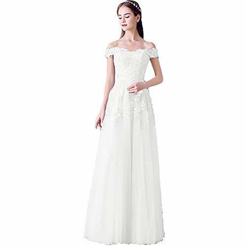 Off The Shoulder Beaded Long Lace Formal Prom Dress Evening Gown White US 14