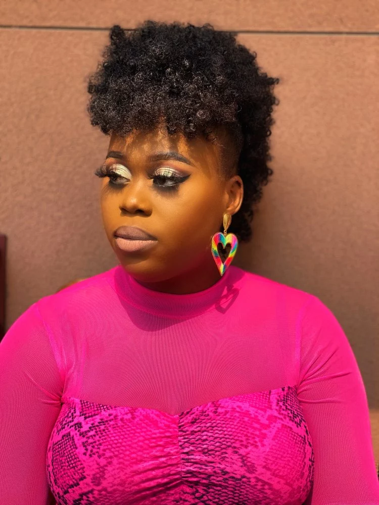 Synthetic High Puff Afro Short Kinky Curly Middle-Part Wig Clips in Hair... - $41.98 CAD