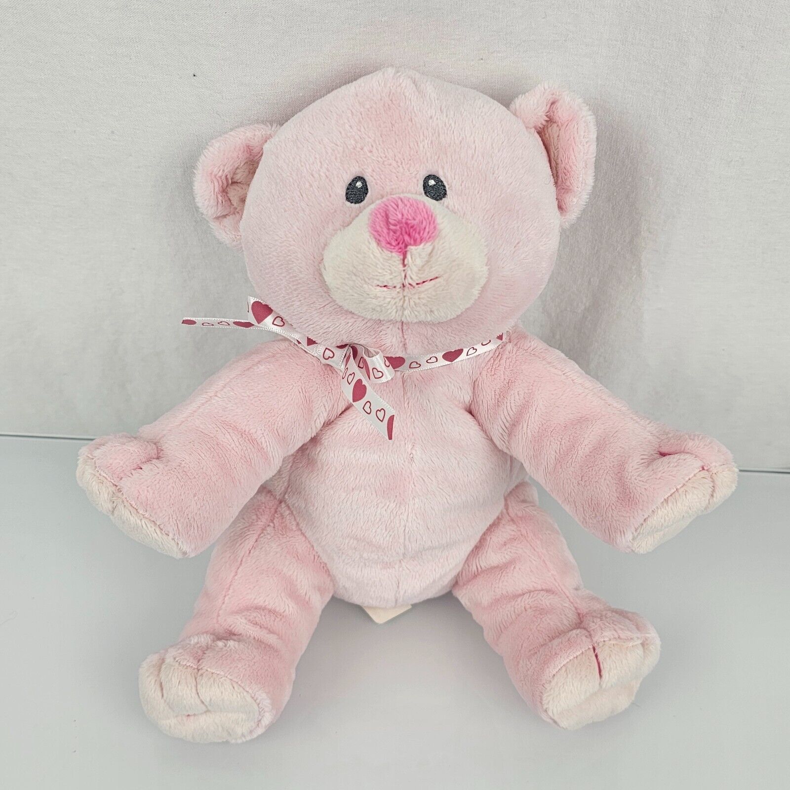 Ty Pluffies Amore Plush Pink Bear Lovey Stitched Eyes Soft Stuffed Toy Animal - $14.84