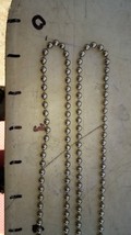 22AA18 Pair Of 3&#39; Loops Of 1/8&quot; Ball Chain (6&#39; Lengths If Severed), Very Good - £3.08 GBP