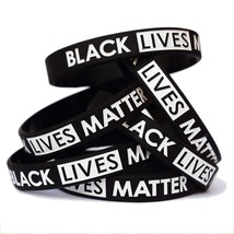 50 Black Lives Matter Wristbands - Silicone Awareness Wrist Band Bracelets - £19.64 GBP