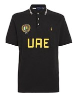 NWT Polo Ralph Lauren Black UAE Crest Patch UAE 24 Mesh Knit Polo Shirt ... - $120.94