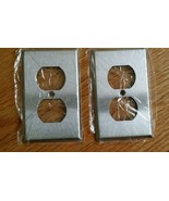 Metal Wall Plate Double Switch Outlet Cover brushed  Nickel Steel New 2 pac - $212.31 MXN