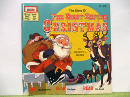 Story Of The Night Before Christmas Book Vtg Santa Claus Moore Disney Reindeer - £9.37 GBP