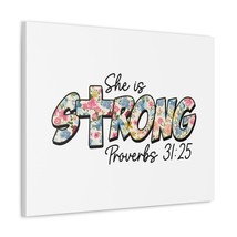  Proverbs 31:25 She is Strong Bible Verse Canvas Christian Wall  - $75.99+