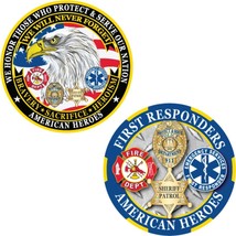 CH3625 U.S. First Responders &quot;We Will Never Forget&quot; Challenge Coin (1-3/... - $12.03