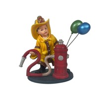 Fireman Child Second Birthday Cake Topper Figurine Red Hats of Courage - £8.88 GBP