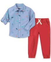 Kids Headquarters Toddler Boys Truck Print Woven Shirt And Pant Set, 2T - $29.03
