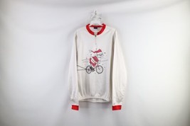 Vtg 90s Mens XL Fleece Lined Christmas Santa Claus Bicycle Cycling Jersey USA - £44.32 GBP