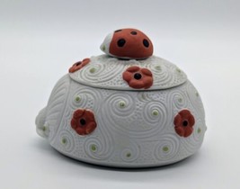 Vintage Lefton China Ladybug Trinket Ring Box Jar with Lid Handpainted &amp;... - £11.80 GBP
