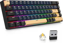 GT68 65% Wireless Mechanical Gaming Keyboard 60 Percent RGB Hot-Swappabl - £93.90 GBP