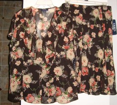Chaps Skirt &amp; Ruffled Top Outfit Nwt$138 Size L - £24.03 GBP