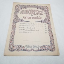 Humoreske Anton Dvorak 1630 Four Hands in G Sheet Music Vintage 1915 - $8.98