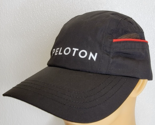 Peloton Nylon Running Hat / Cap Black Red Stripe Lightweight Adjustable - $10.29