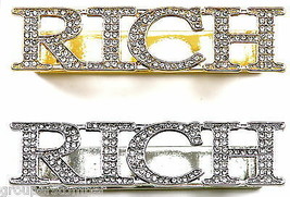 RICH Ring with Crystal Rhinestones 2 - 3 Finger New Back Plate Design - £21.76 GBP