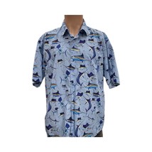 Guy Harvey Mens Blue Button Down Marlin Shirt  Size M SKU 1553 - $18.69