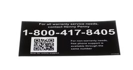 Fits Henny Penny 171751B Label/Decal, Warranty Service-Tech Support, US/... - $42.09