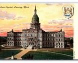 State Capitol Building and Crest Lansing Michigan MI UNP DB Postcard W18 - $2.92