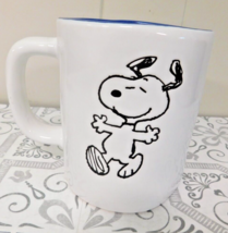 NEW Snoopy 24.5 oz Large Ceramic Coffee Mug - White - Dancing - £15.81 GBP